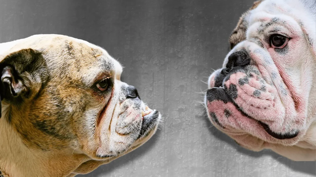 Size and build comparison between Old English and English Bulldog